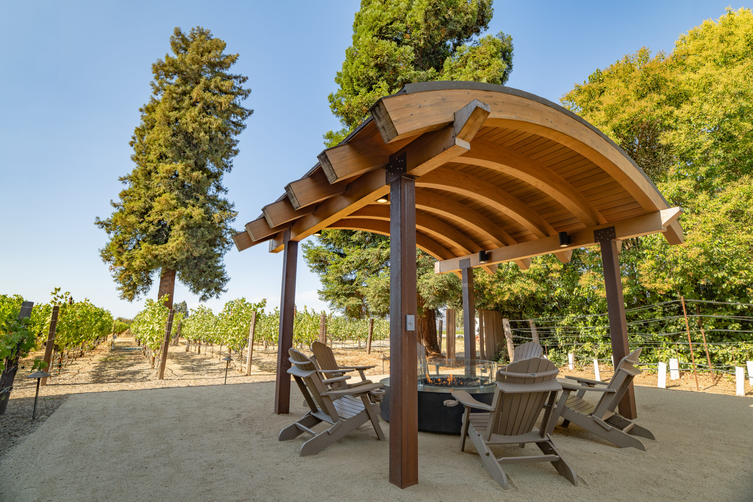 Vineyard patio and firepit Napa Hotel